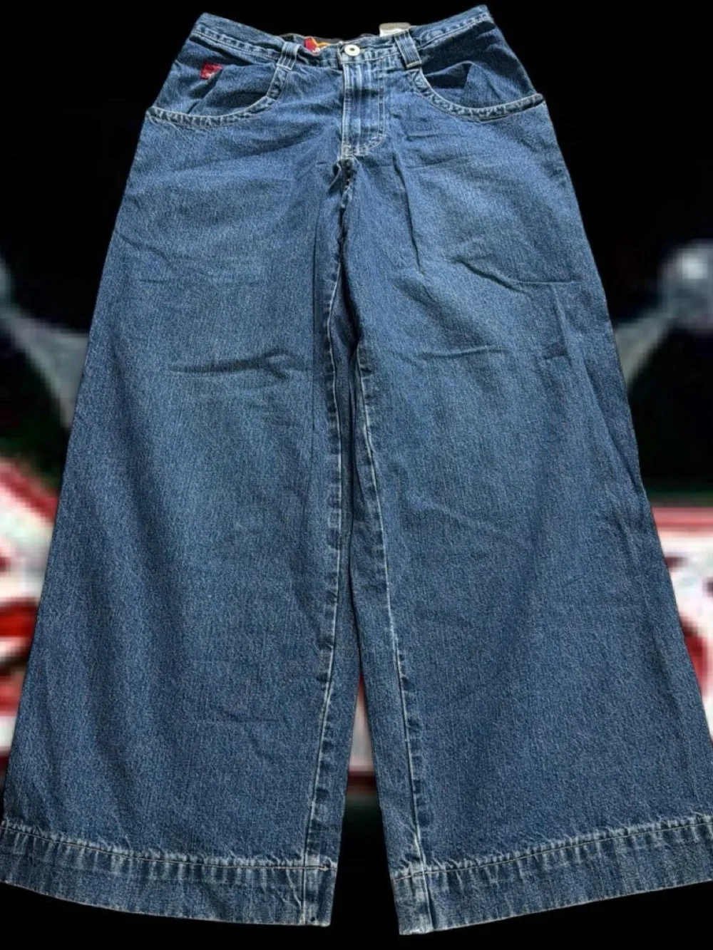Y2k JNCO Jeans Blue Denim Waistband with Crown Logo 30/30